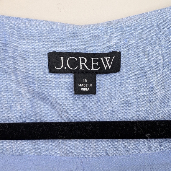 J Crew Scoopneck Linen Blend Vest Top French Blue Women's Size 18 Plus - Picture 3 of 9